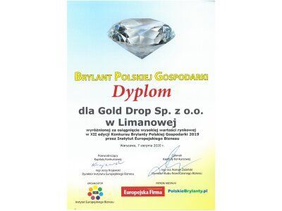 Gold Drop Sp. z o.o. – 2019 Lengyel Gazdaság Gyémántja